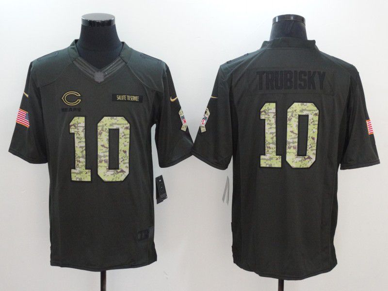 Men Chicago Bears #10 Trubisky Green Nike Salute to Service Limited NFL Jersey->carolina panthers->NFL Jersey